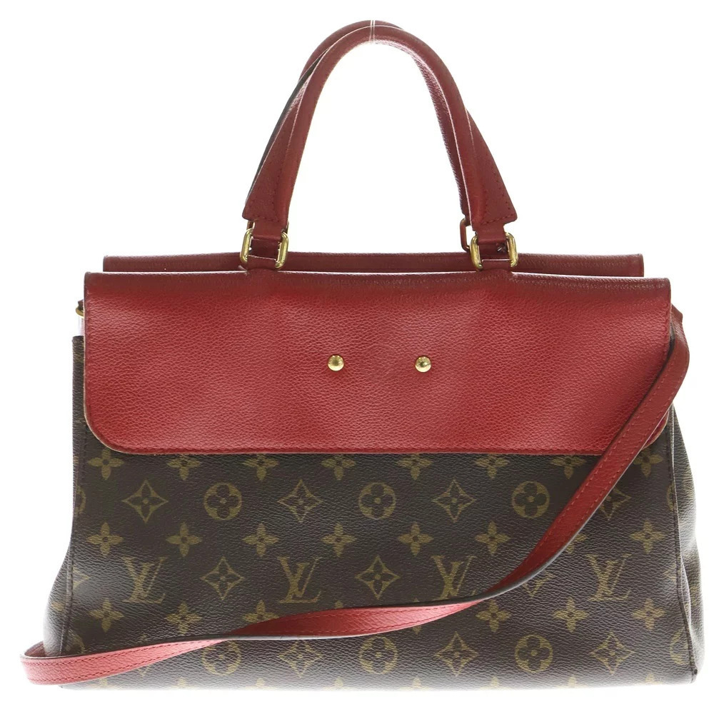 Louis Vuitton Brown Handbag Leather Shoulder Venus Bag Monogram Red